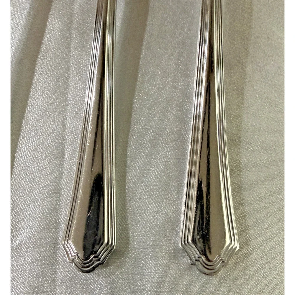 Lenox Lot 4 ARCHWAY Dinner Fork Flatware Stainless 18/10 Glossy Scalloped Tip